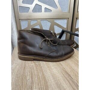 CLARKS BUSHACRE 2 DESERT Ankle Chukka BOOTS Men Brown 10 M Leather Nubuck